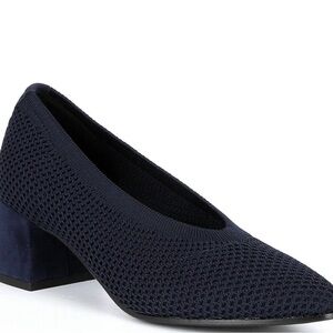 Eileen‎ Fisher Signy ST Block Heels Black Textile Knit Shoes Size 8